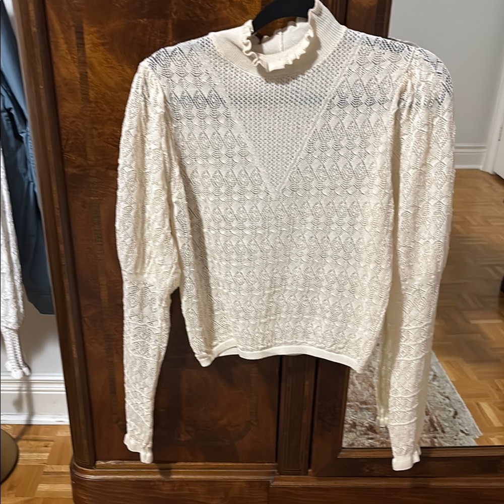 Elegant Cream Lace Women's Top